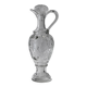 Carafe vintage en verre pressé des années 1960, verre clair sculptural avec texture à motifs et bouchon