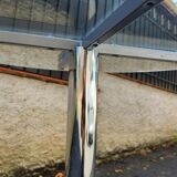 Chrome table with glass dining top from the 1980s.
