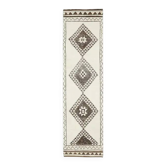 Vintage Turkish Oushak Handmade Wool Cotton White Runner Rug 90x345