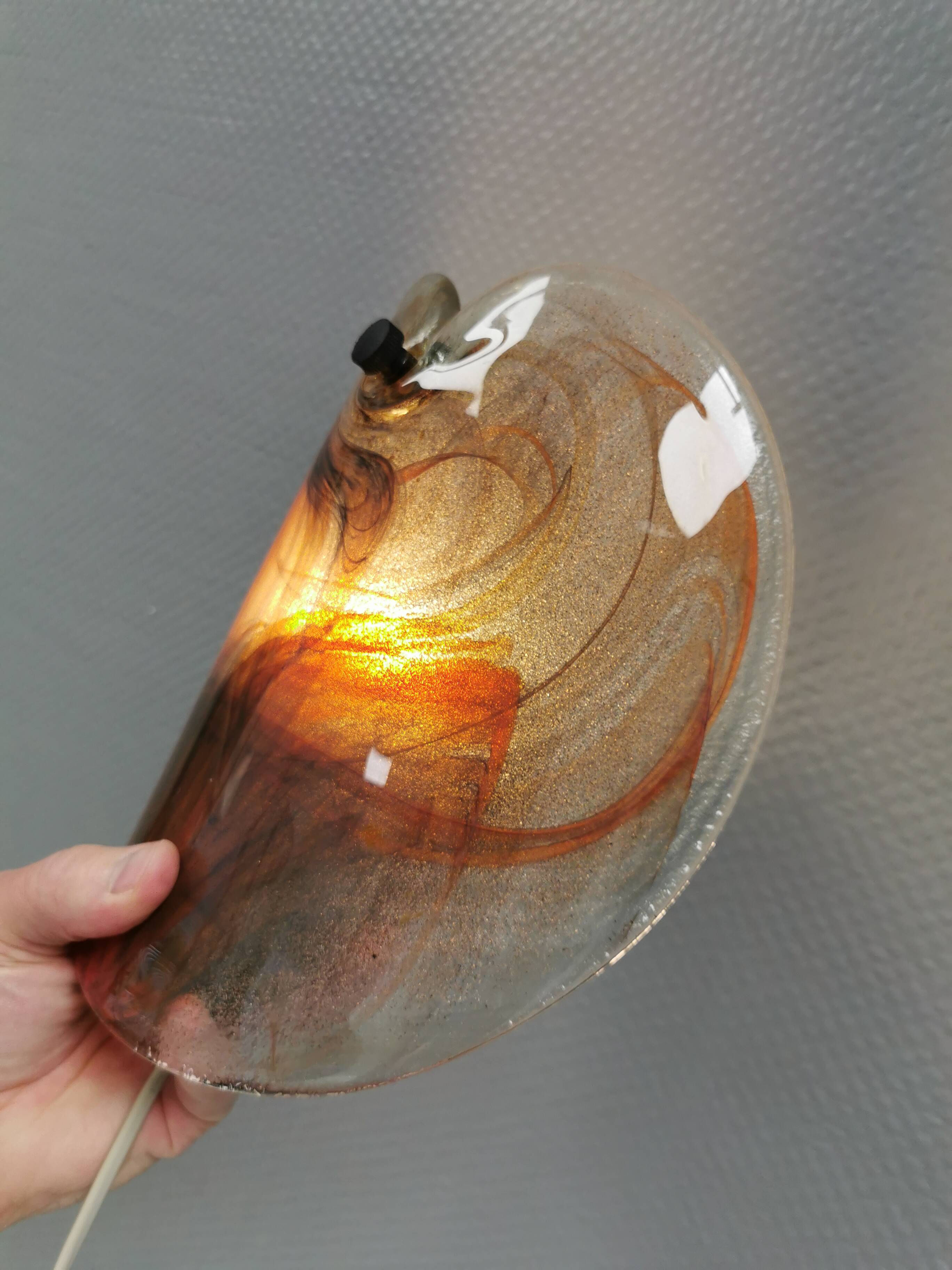 Glass wall lamps designed by per lutken for holmegaard Denmark 1970s