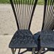 Set 4 postmodern black lacquer dining chairs 1980s