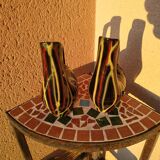 Pair of small zoomorphic pourers striped 50s