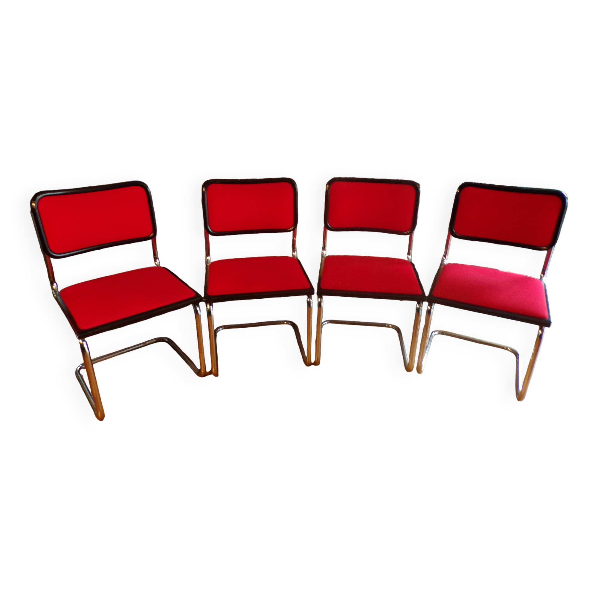 Cesca B32 Marcel Breuer chair red fabric