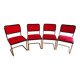 Chaise Cesca B32 Marcel Breuer tissu rouge