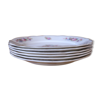 6 vintage floral plates Digoin & Sarreguemine