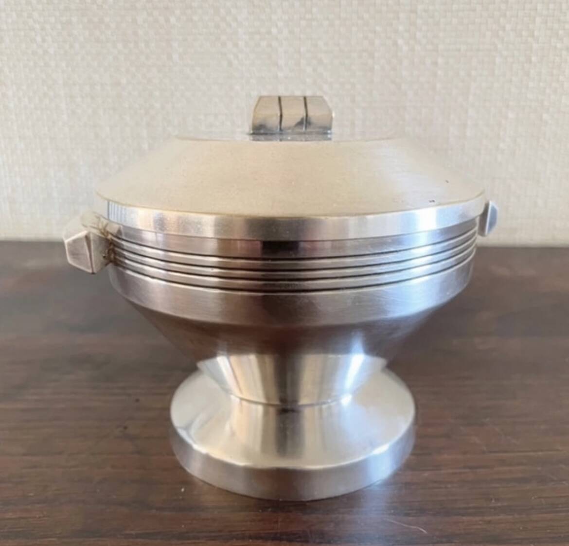 Art Deco silver-plated sugar bowl and sweet jar