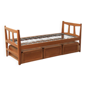 lit chene avec 3 coffres