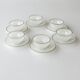 White opaline coffee service 6 cups and 6 under cups - Arcopal