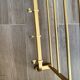 Vintage wall coat rack in gold aluminium – 1960s – 5 hooks