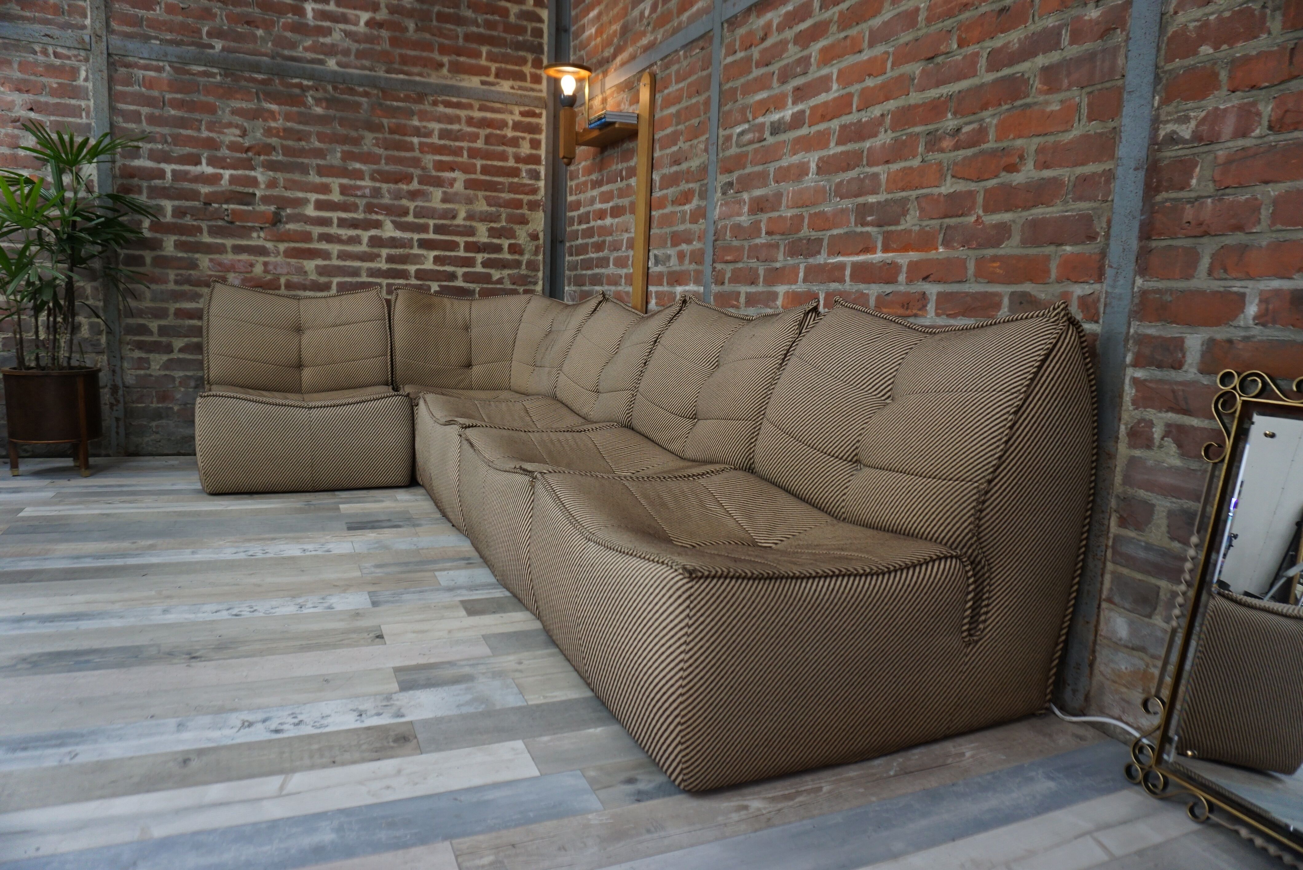 Vintage lounge and modular sofa by Ligne Roset, 70s