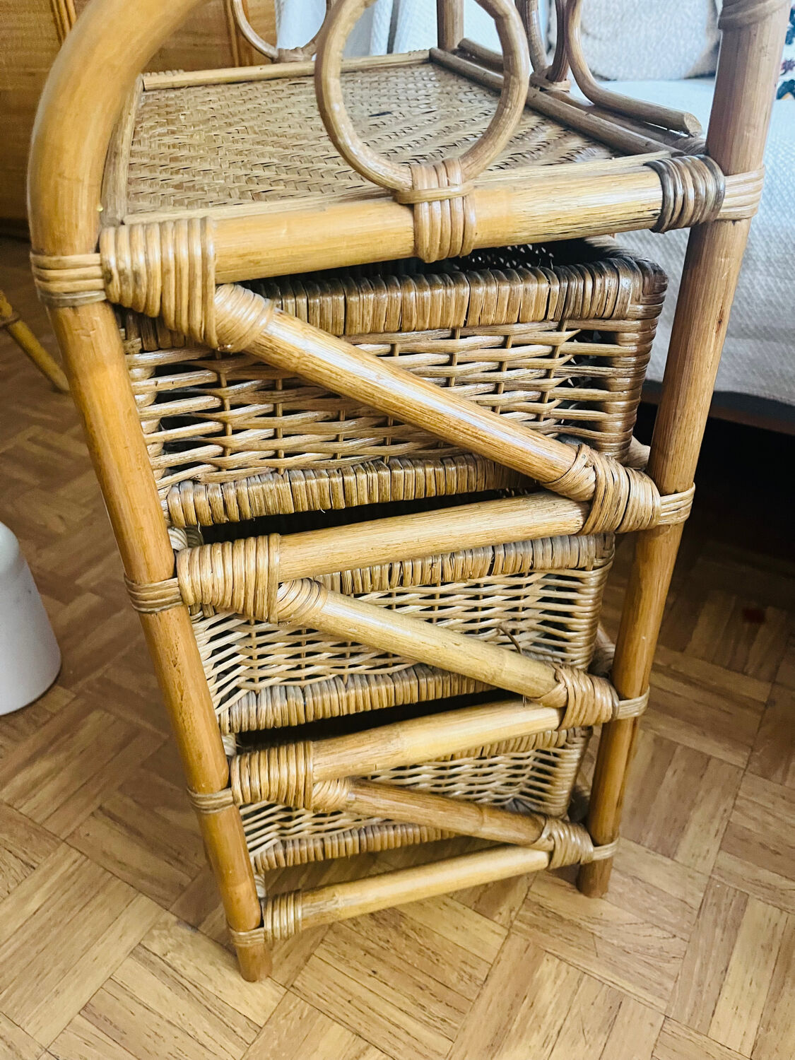 Rattan bedside table chiffonnier