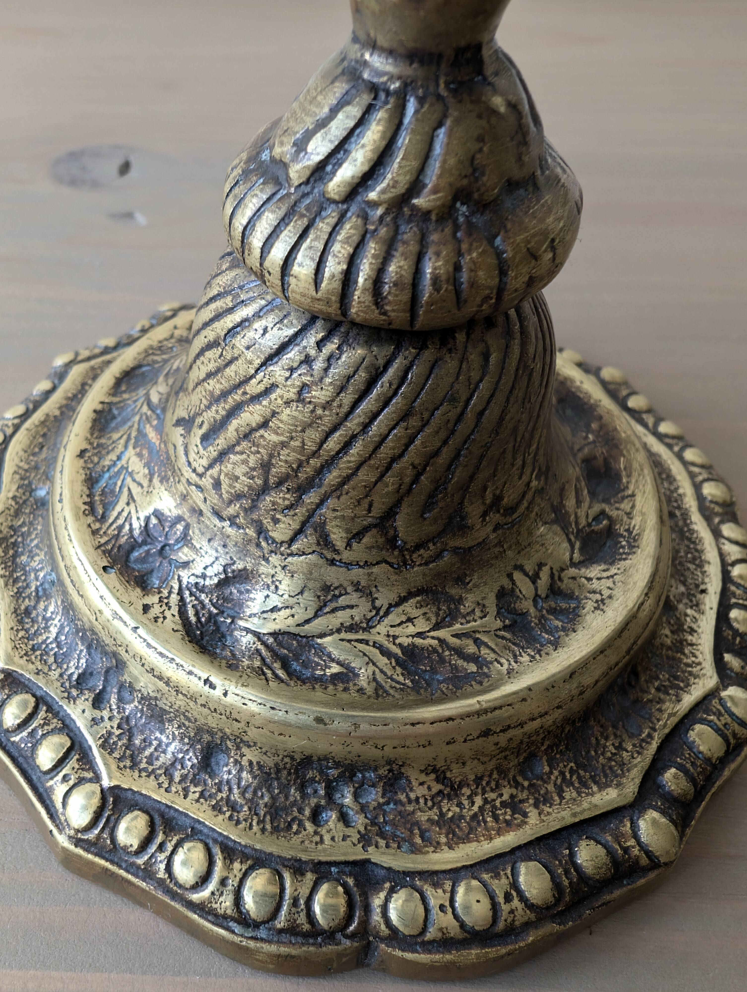 Pair of bronze candlesticks