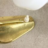 Mid-Century Italian Brass and Opaline Table Lamp