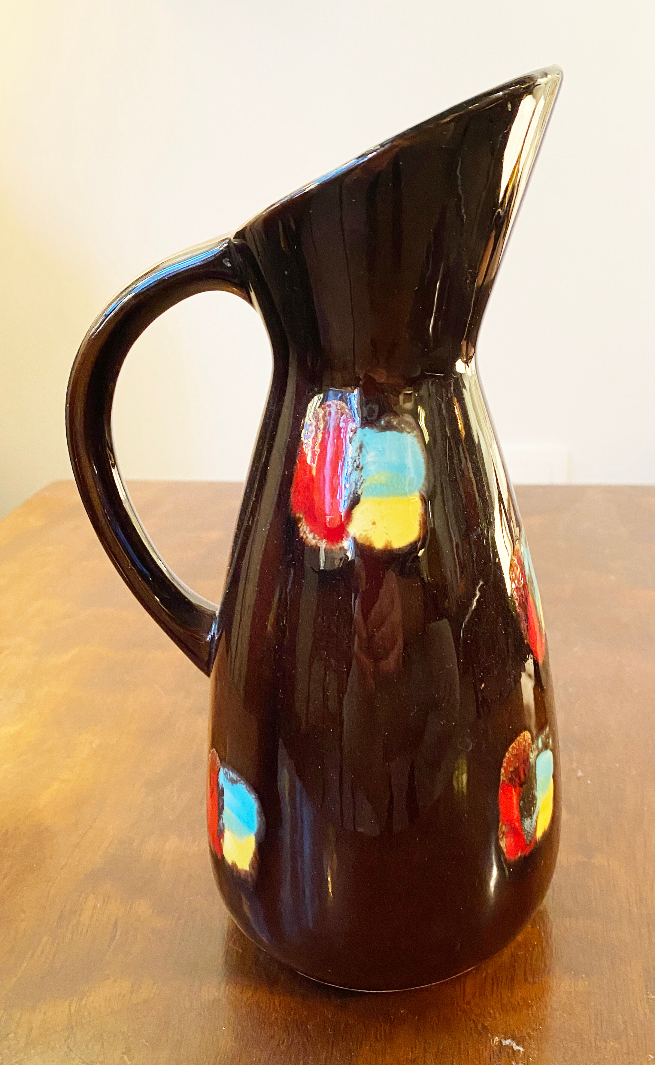 Set of three ceramic pitchers