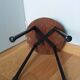 Wooden seat stool with metal legs