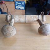 Coat rack with 2 old hooks