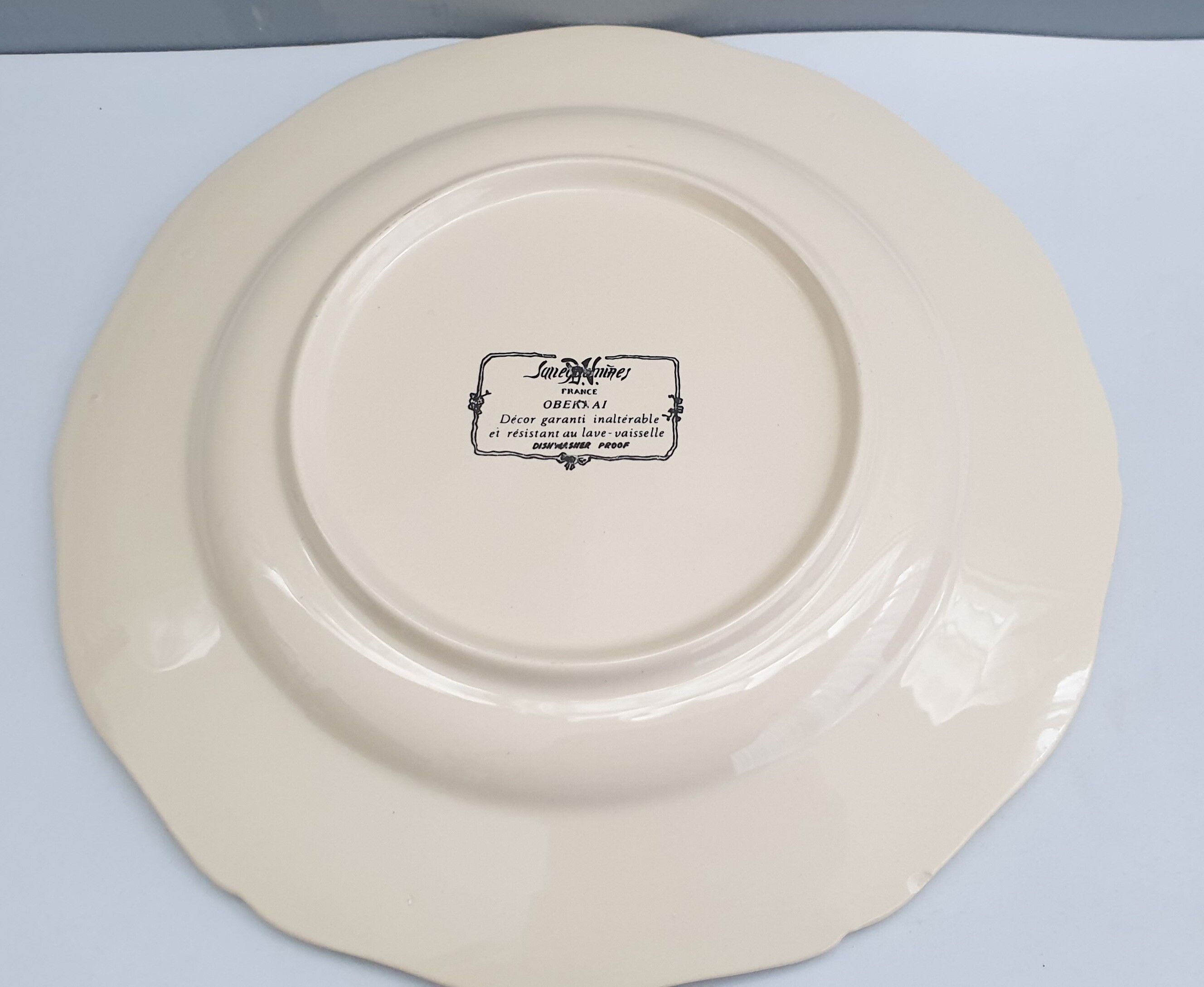 Set of 5 flat plates vintage faïence de Sarreguemines