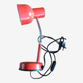 Lampe de bureau rouge articulée Veneta Lumi années 60 / vintage