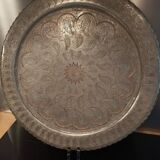 Oriental silver-plated copper tray