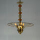 Venetian lustre in gilded and orange Murano glass, circa 1920.