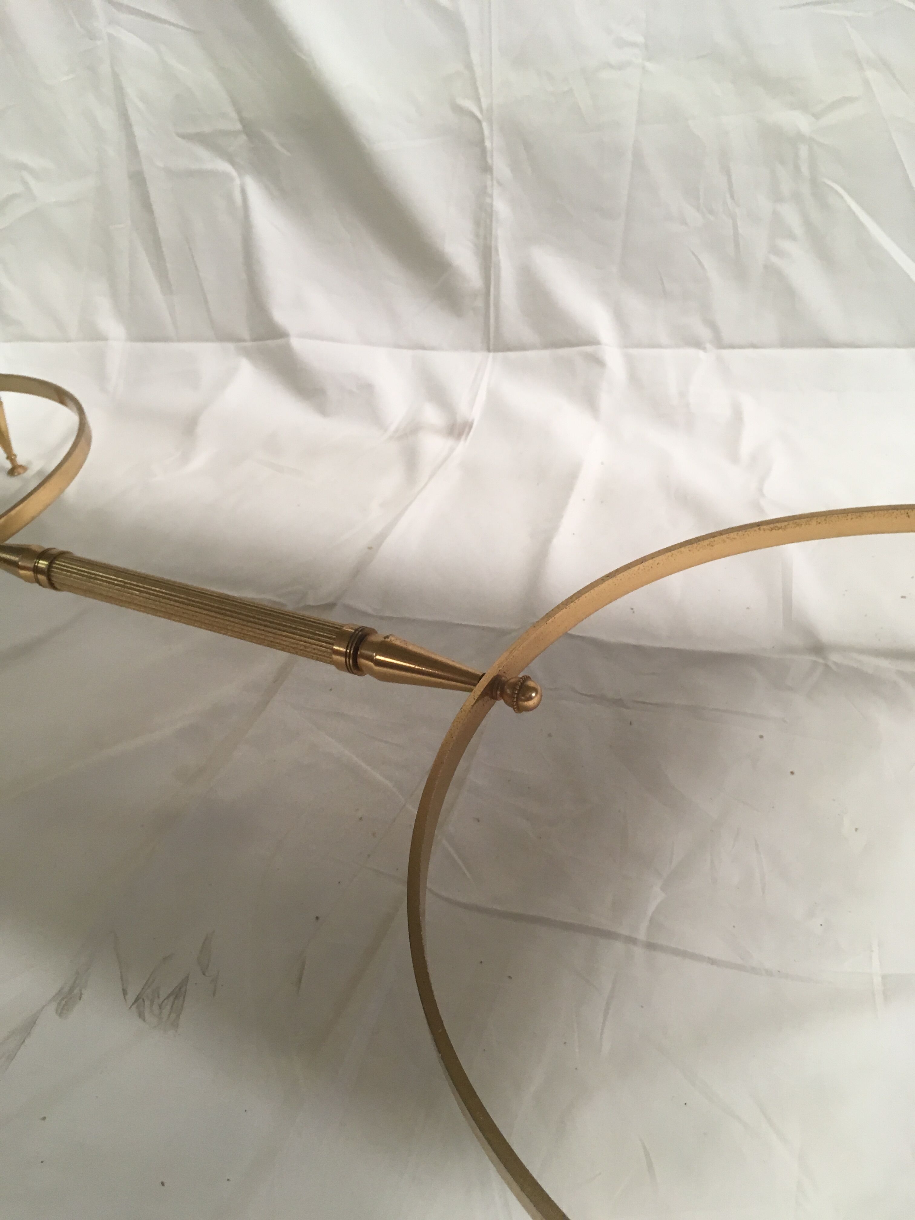 Brass coffee table and marble neoclassical