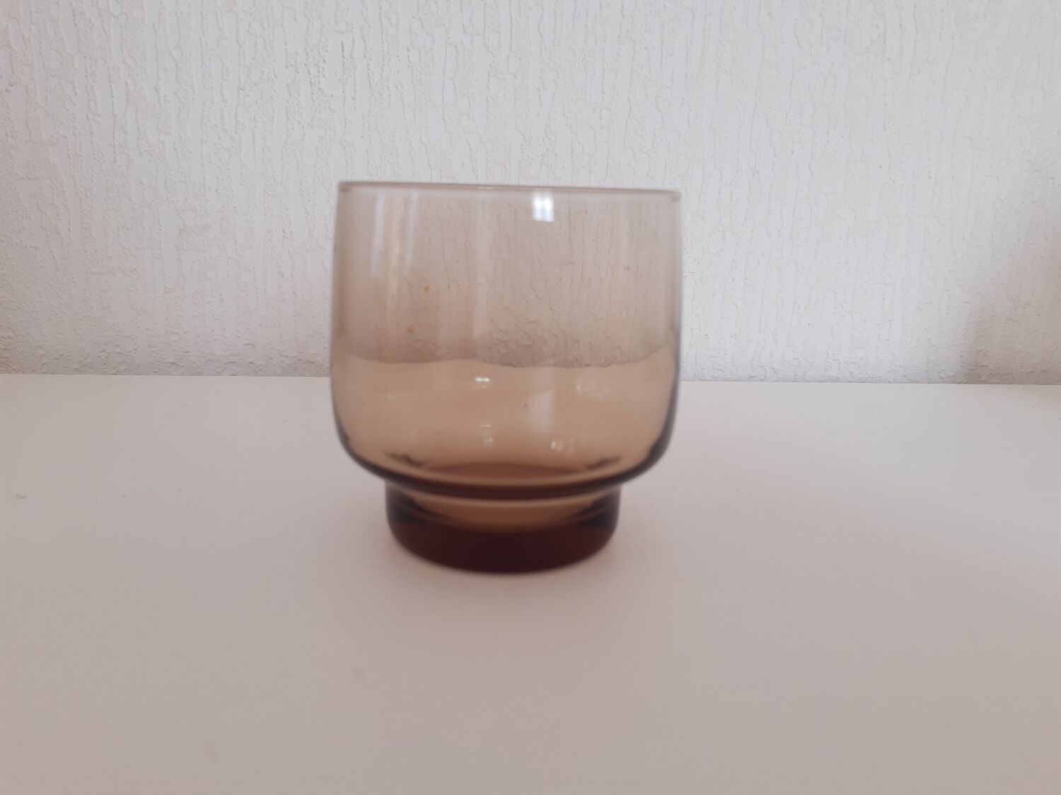 Series of 5 vintage smoked glass glasses