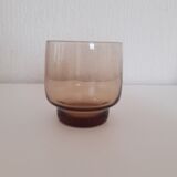 Series of 5 vintage smoked glass glasses
