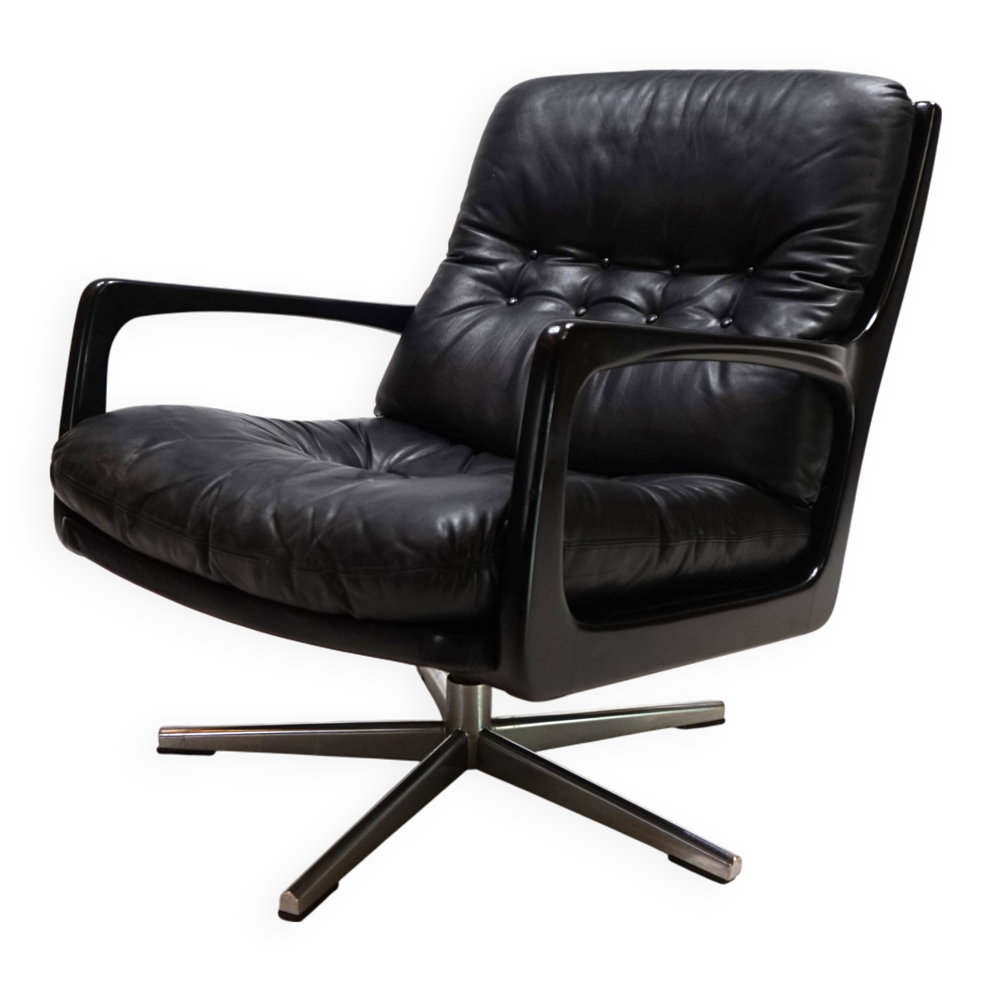 Fauteuil en cuir Eugen Schmidt pour Soloform, 1960