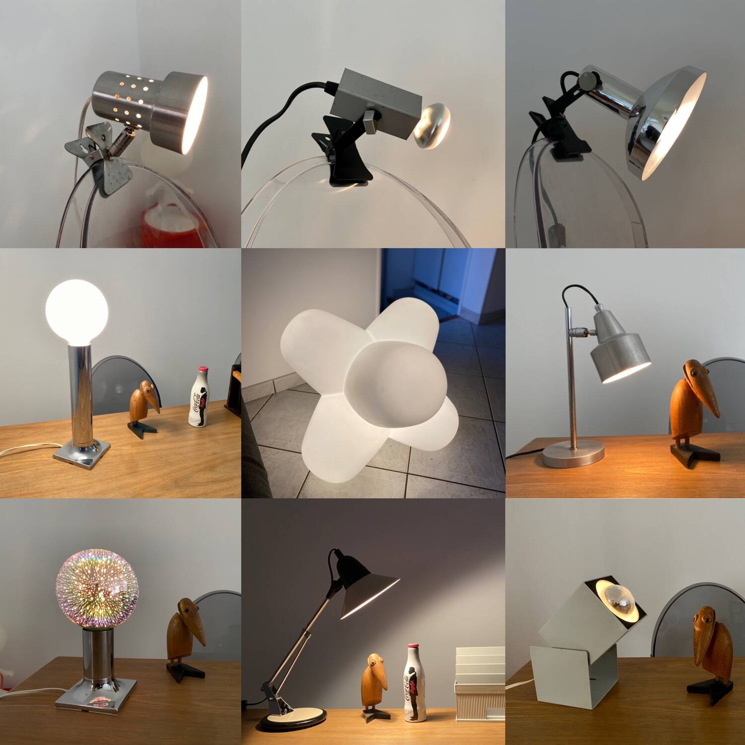 Wall lamp Mini perforated clip spot vintage design France 60s