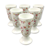 Lot of 6 white mazagrans deco flowers - Tradition France