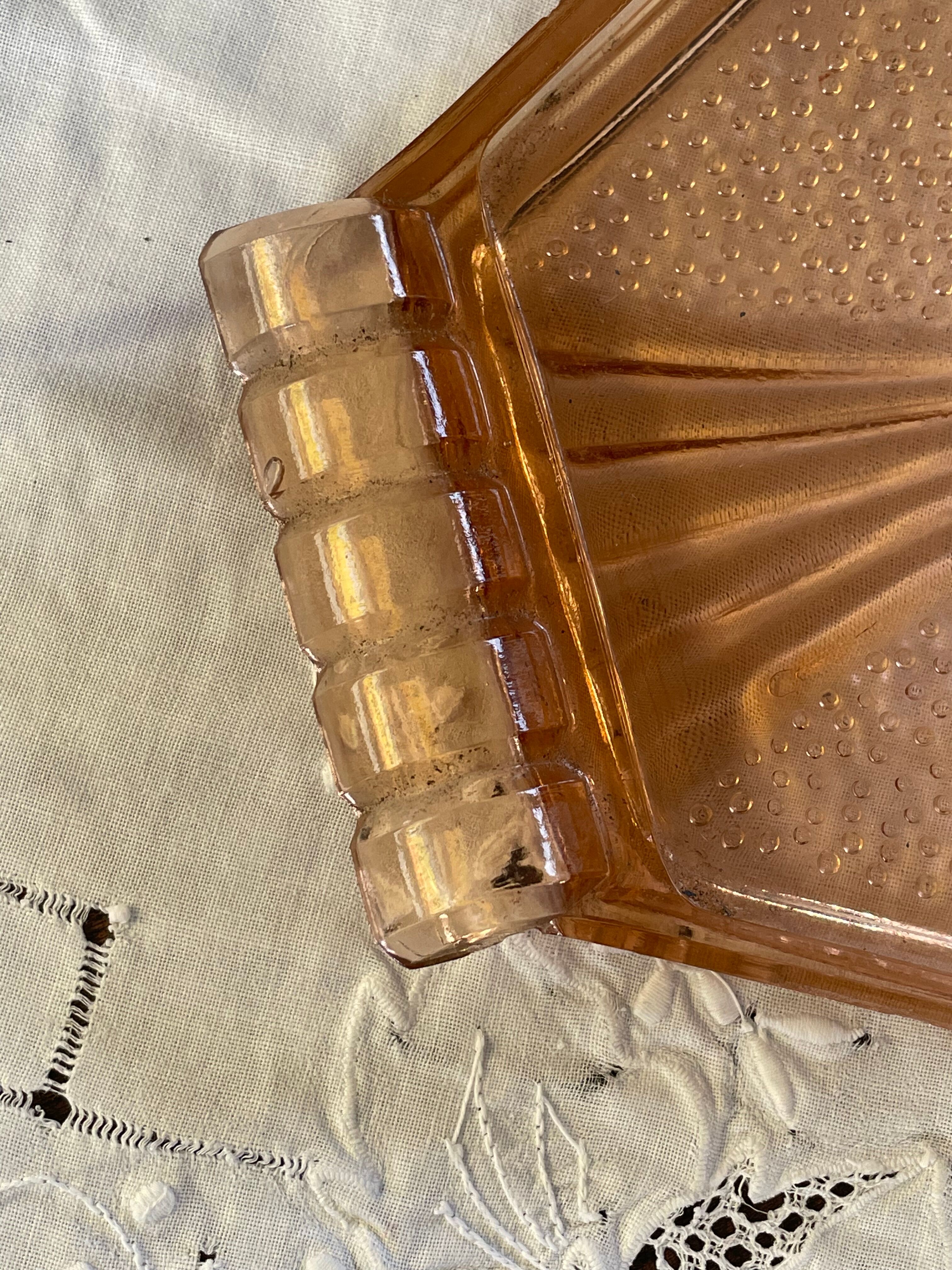 Vintage orange glass tray from the 60s