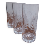 Very Beautiful Set of 3 Water or Orangeade Glasses in Cut Crystal