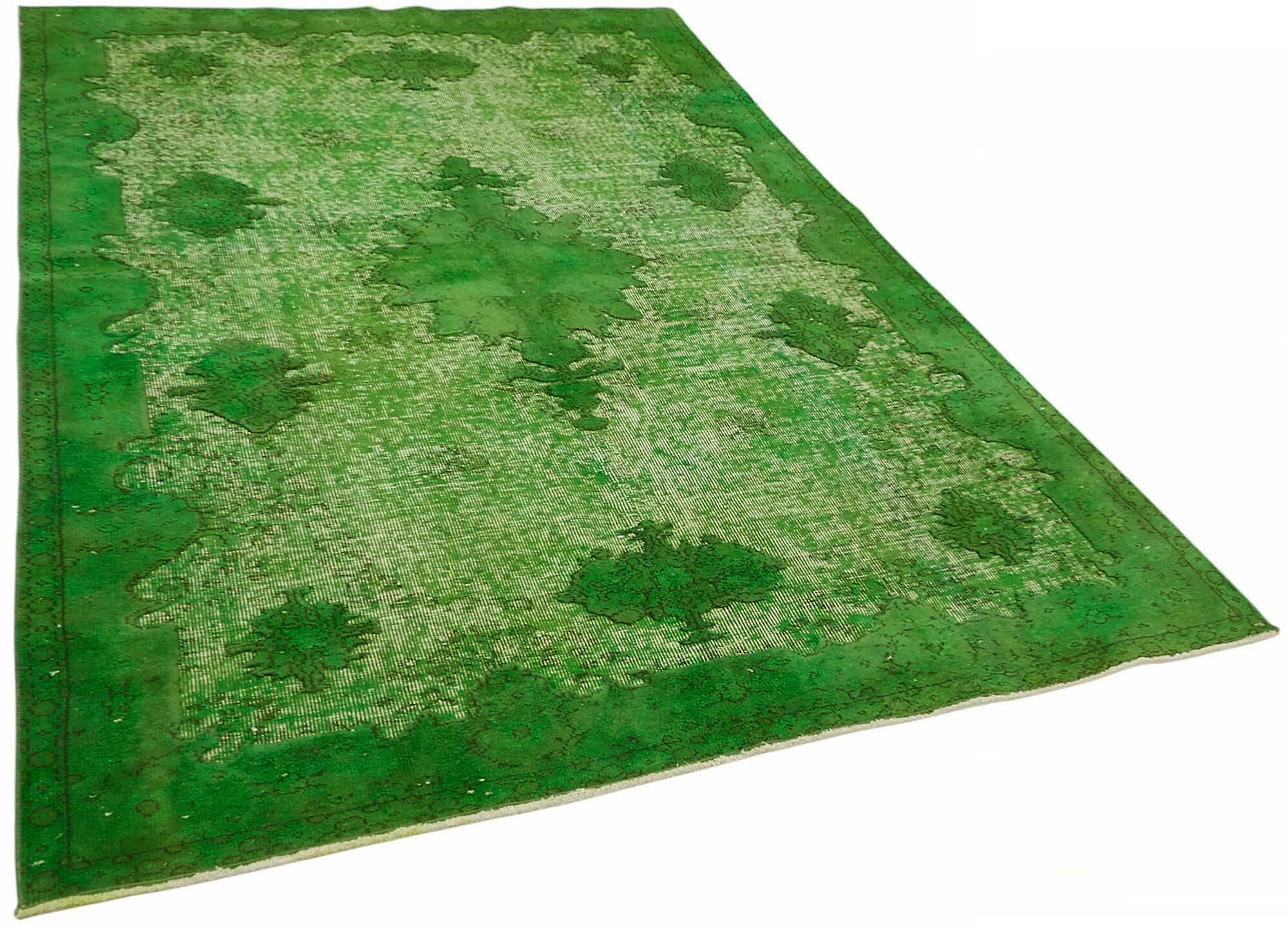 Overdyed Wool Vintage Handmade Carved Rug 169 cm x 288 cm