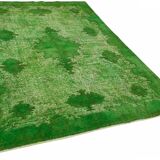 Overdyed Wool Vintage Handmade Carved Rug 169 cm x 288 cm