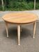 Renovated round extendable Scandinavian dining table in teak, 110cm.