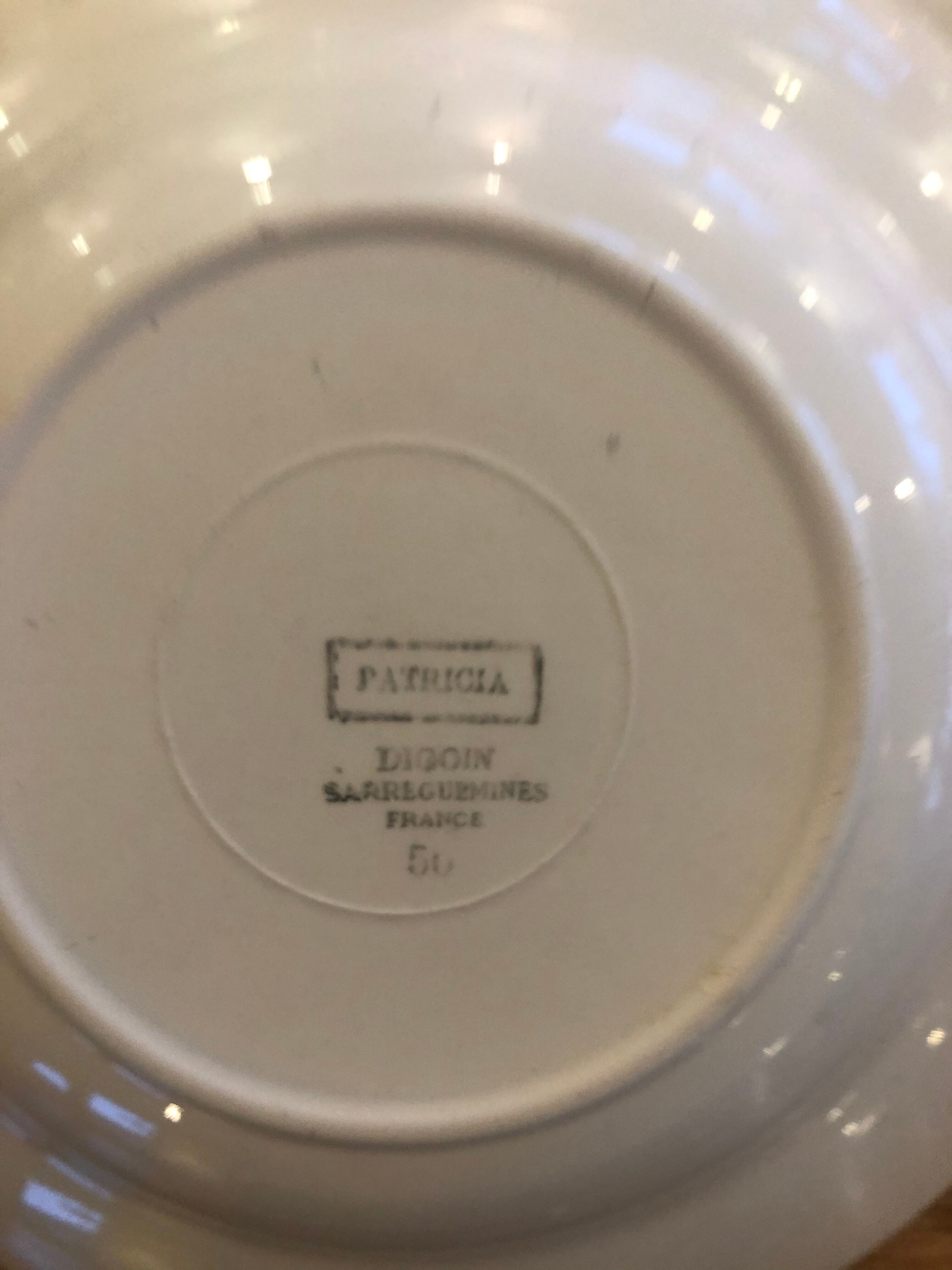 Old plates Digouin Sarreguemines france model Patricia