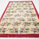 Ruby Red Vintage Floral Turkish Rug, Handmade Wool Carpet, 202x309 Cm