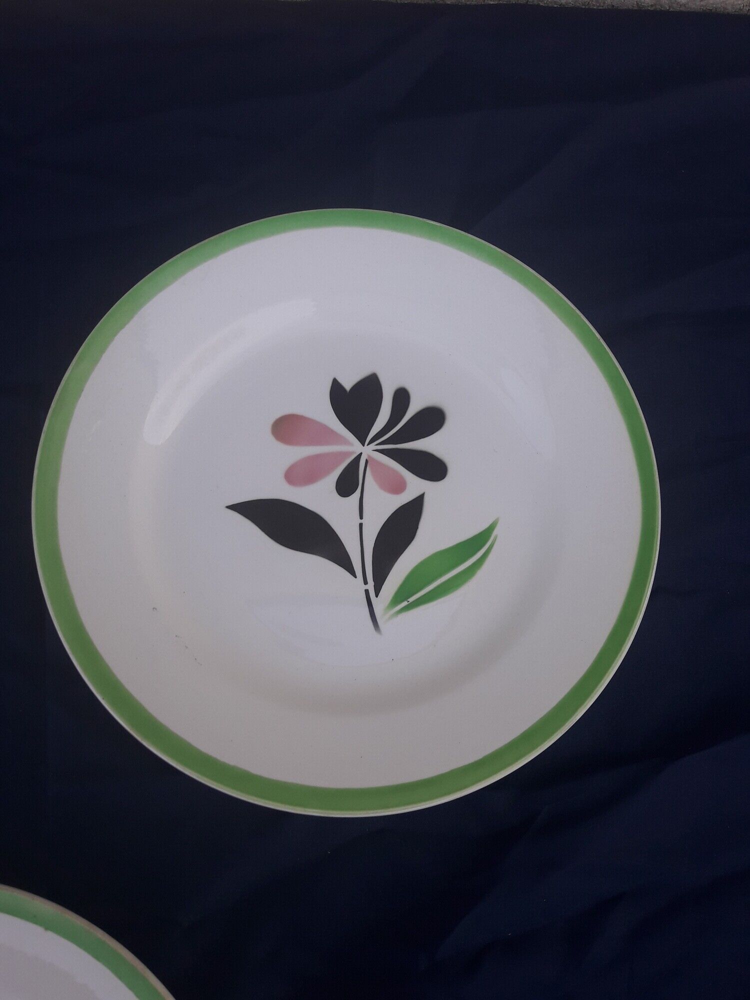 3 dessert plates made of earthenware by Digoin Sarreguemines rustic model No. 38 diam 20.5 cm