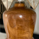 Mother-of-pearl and olive wood lamp