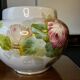 Large Verbanum Stone Laveno cache-pot, floral decoration "Roses" in earthenware ceramic, ca 1900