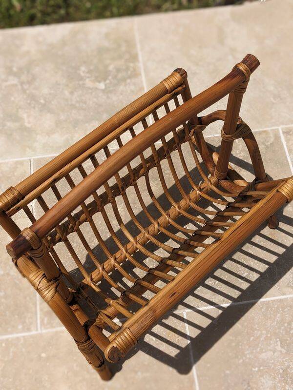 Rattan magazine rack