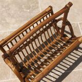 Rattan magazine rack