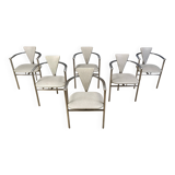 Post modern dining chairs by Belgo chrom, set of 6 - 1980s