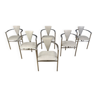 Chaises de salle à manger post-modernes par Belgo chrom, lot de 6 - années 1980