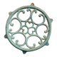 Old cast iron trivety turquoise