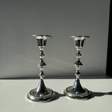 Pair of small silver candlesticks