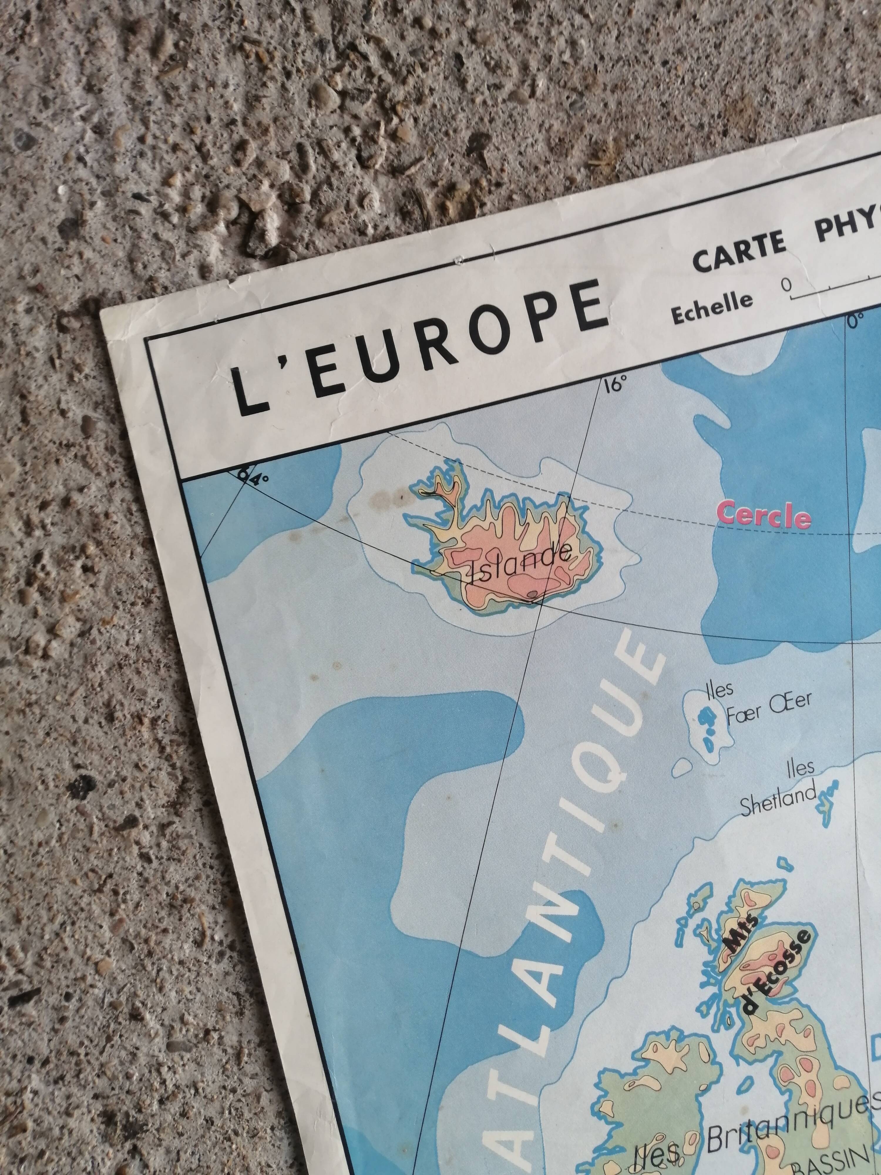 Vintage school map mdi: Africa-Europe physical.