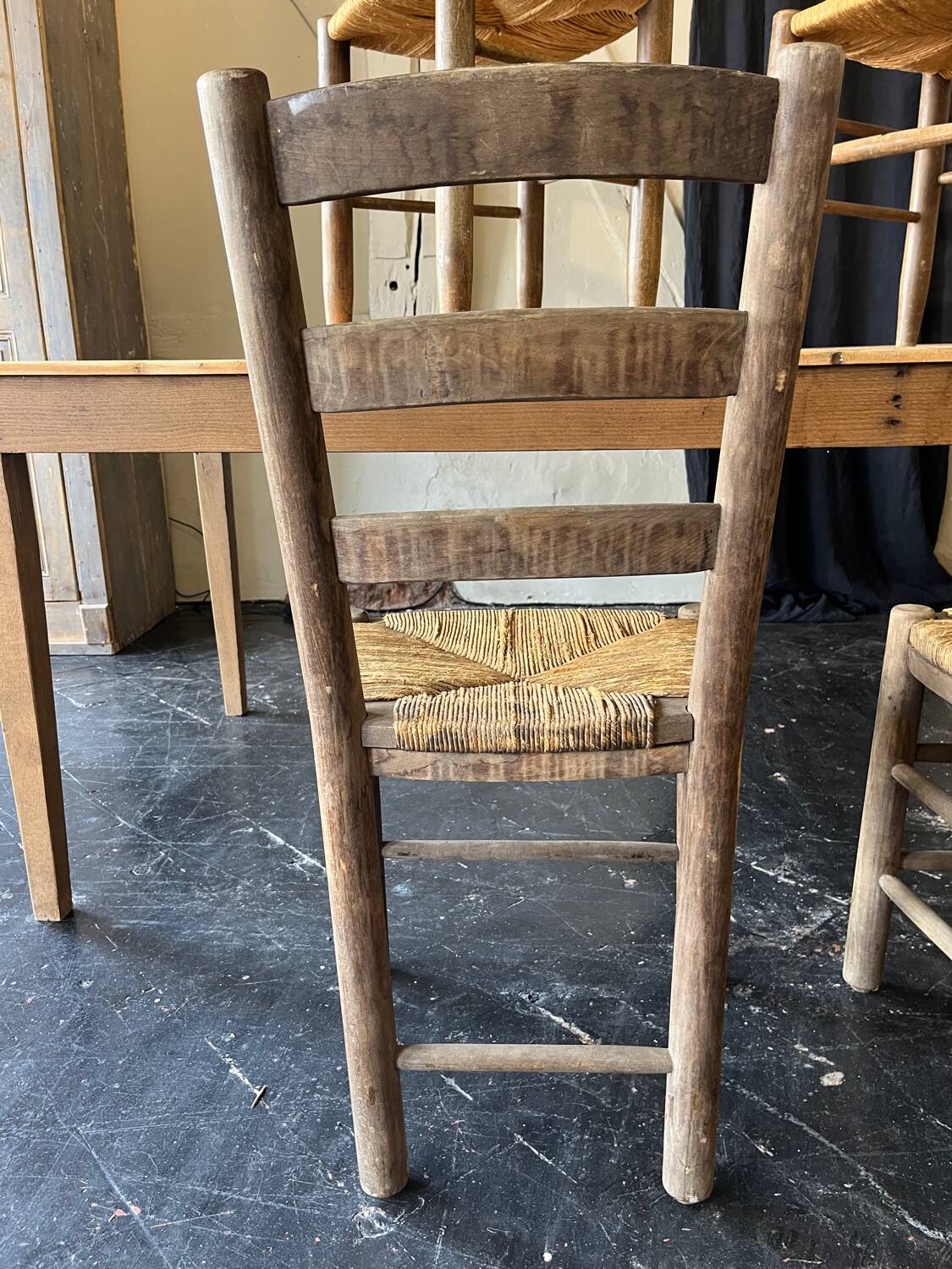 Lot of 6 straw chairs from the end of the 19th century