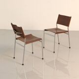 4 "SE06" brown leather chairs by Martin Visser for Spectrum 80's