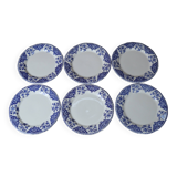 6 flat plates in old Gien earthenware